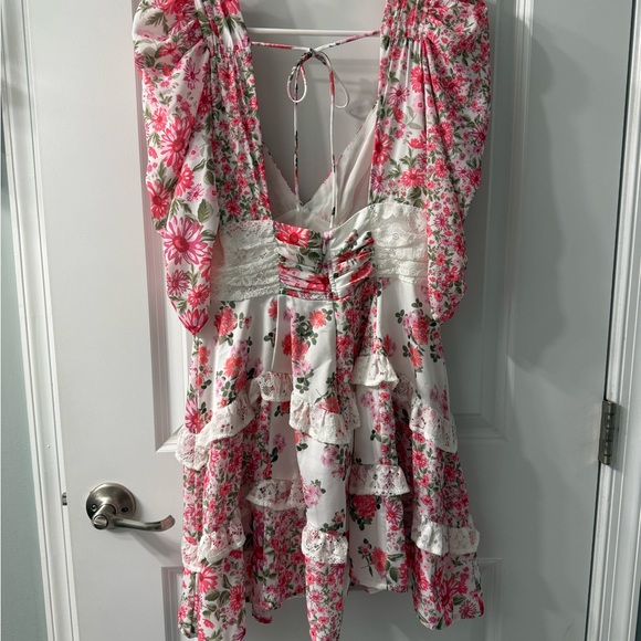 For Love And Lemons Rosalyn Pink Floral Mini Dress - Picture 5 of 5